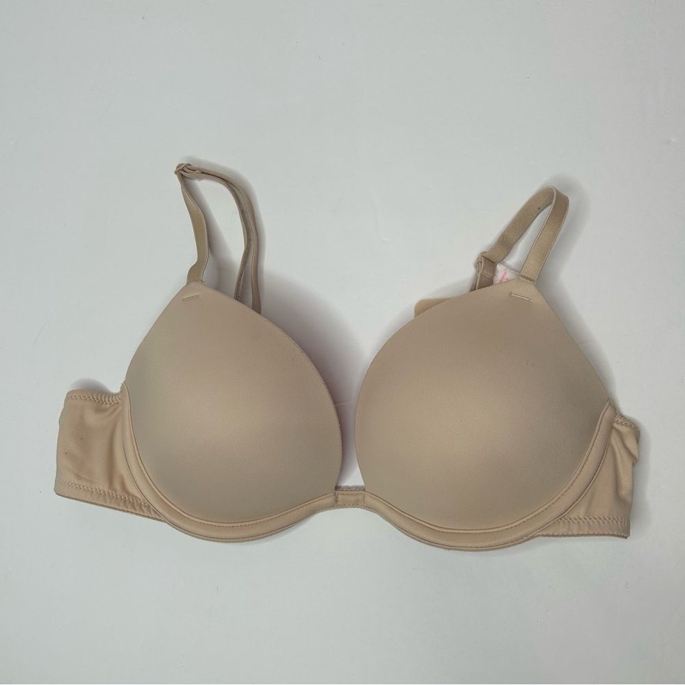Pink Victoria's Secret Tan Bombshell Super Push-Up Bra 32b